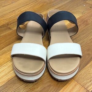 Stylish Black and Cream Women's Sandals